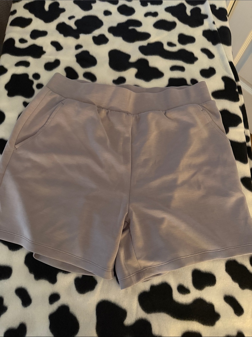 Women's Dusty Taupe Casual Shorts with Elastic Waist and matching sweatshirt